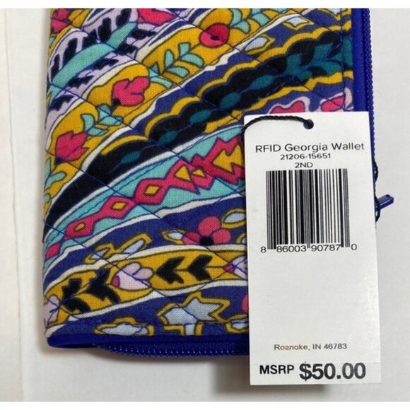 Vera Bradley RFID Georgia Zip Around Wallet In Romantic Paisley NWT *1A - Picture 5 of 5